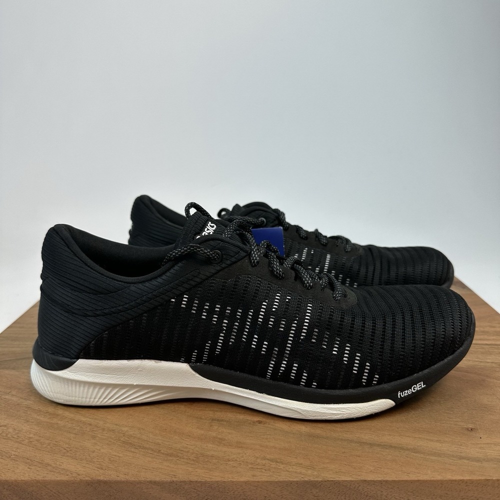 New Mens Asics FuzeX Rush Adapt T835N-9001 Black Shoes Sneakers Size 9.5 M‎